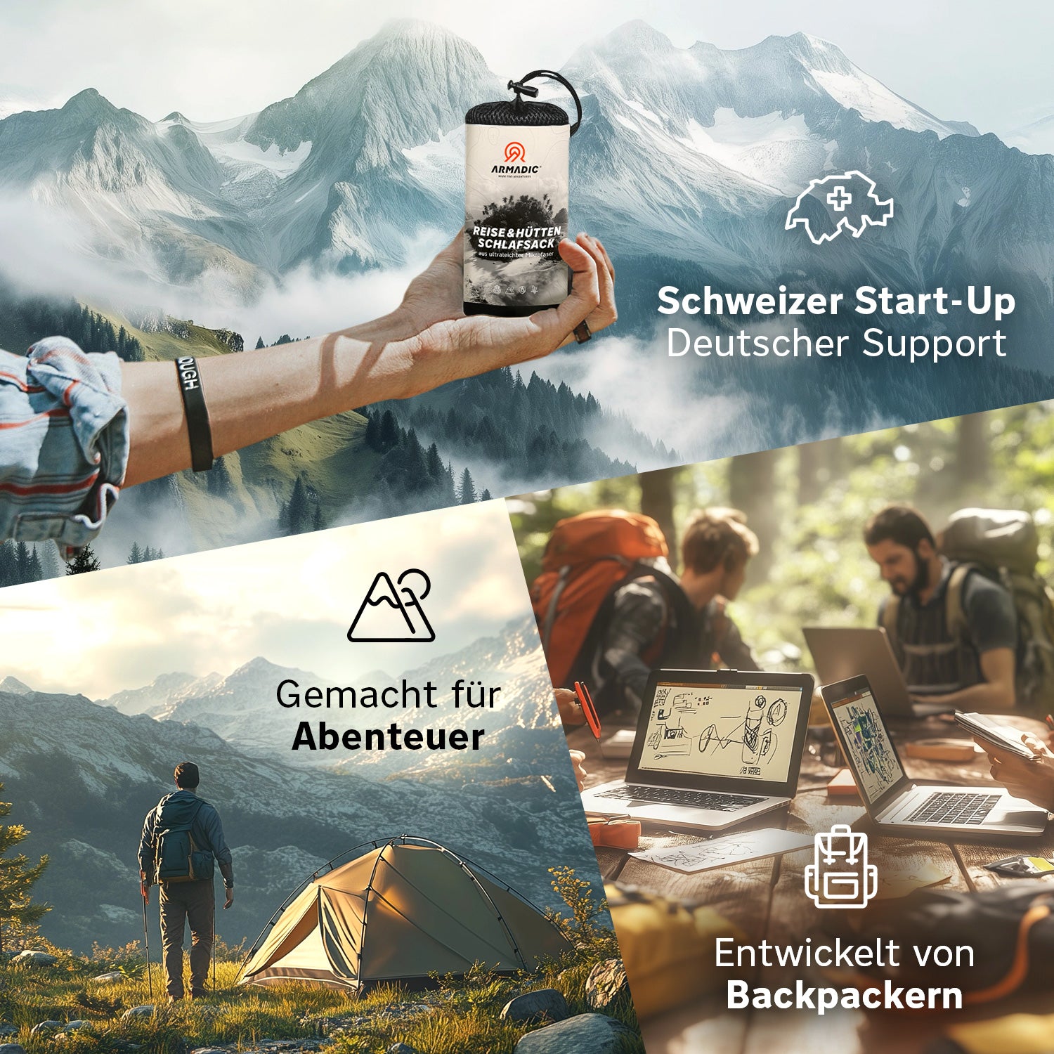 Hüttenschlafsack aus ultraleichter Mikrofaser