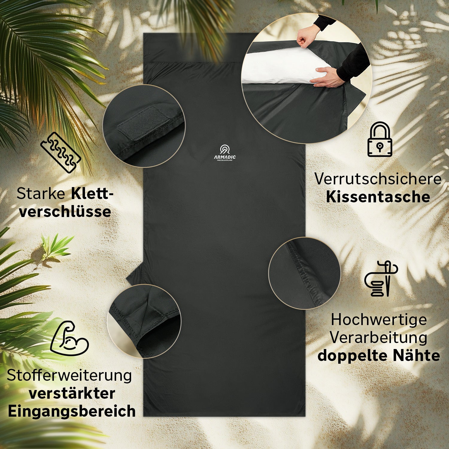 Hüttenschlafsack aus ultraleichter Mikrofaser