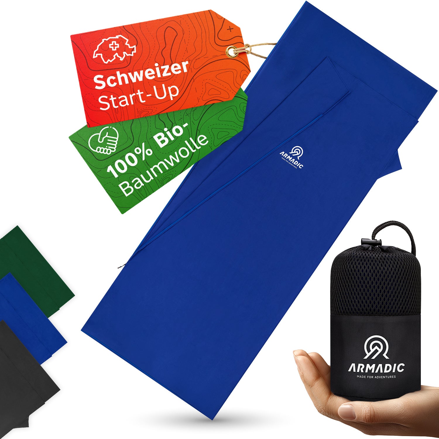 Hüttenschlafsack aus 100% Bio-Baumwolle