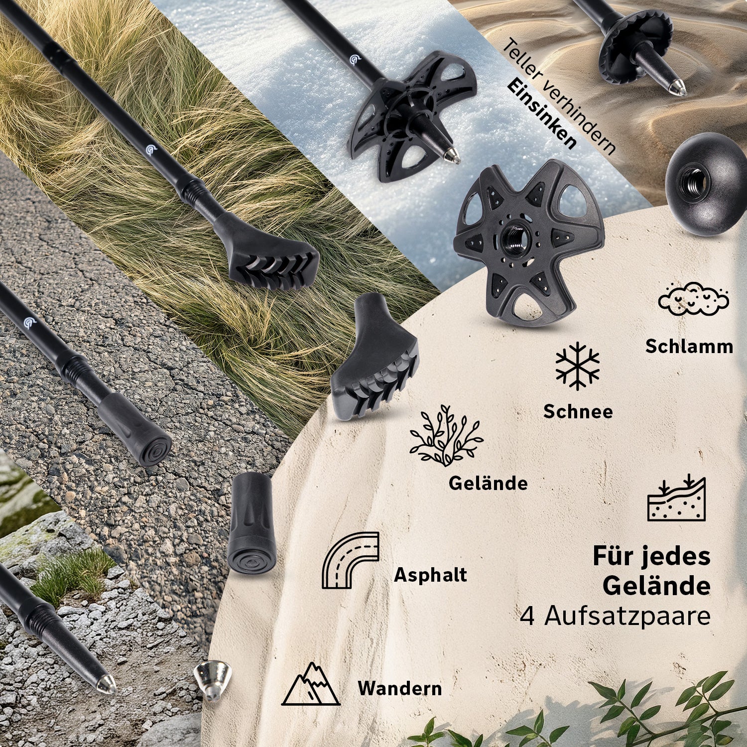 Faltbare Trekking- & Wanderstöcke aus Aluminium