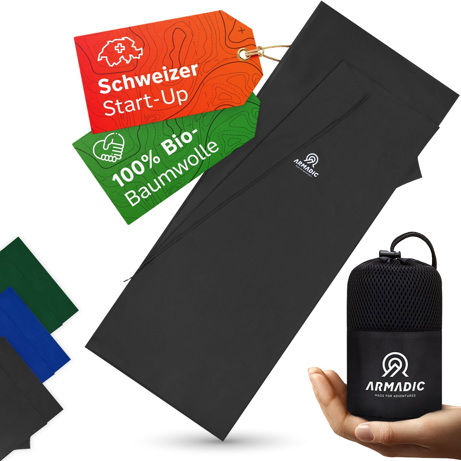 Hüttenschlafsack aus 100% Bio-Baumwolle