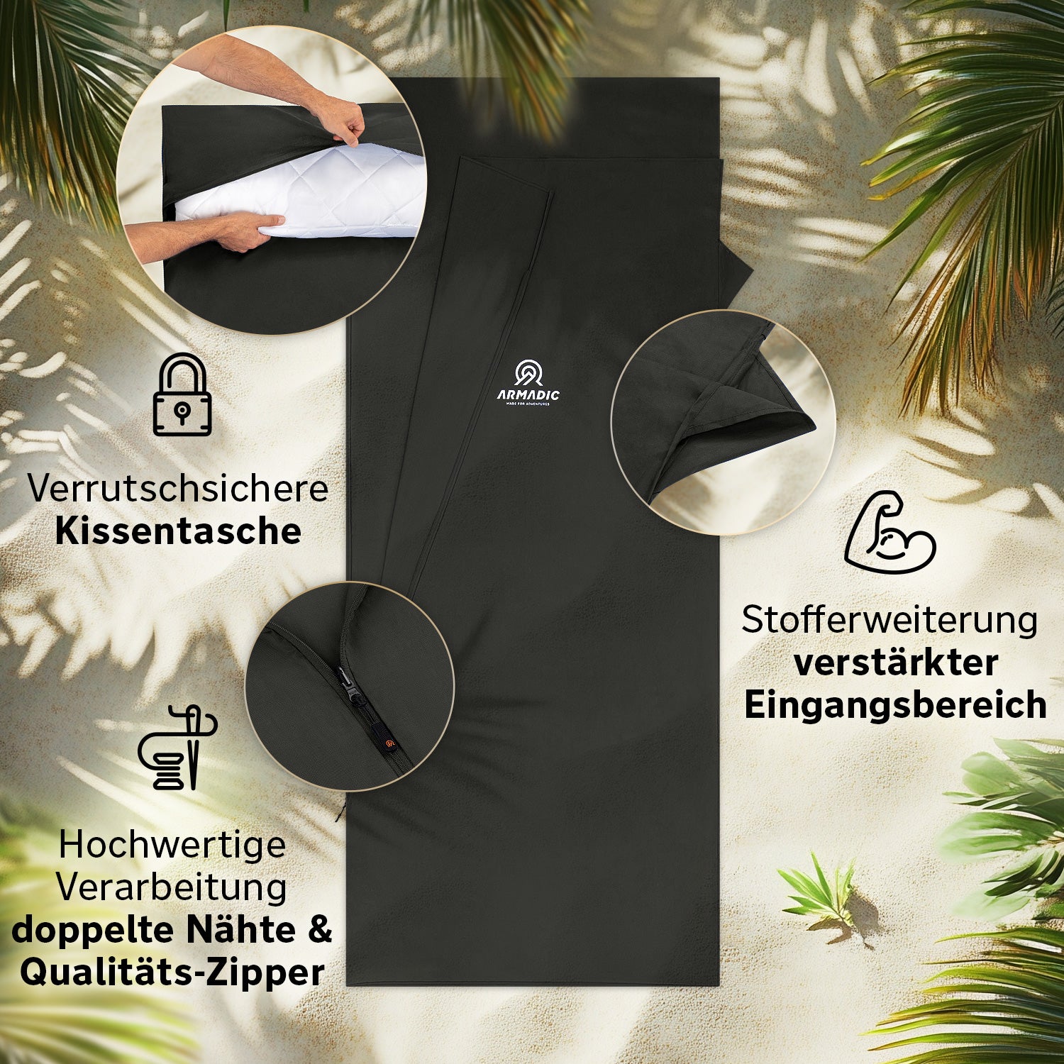Hüttenschlafsack aus 100% Bio-Baumwolle