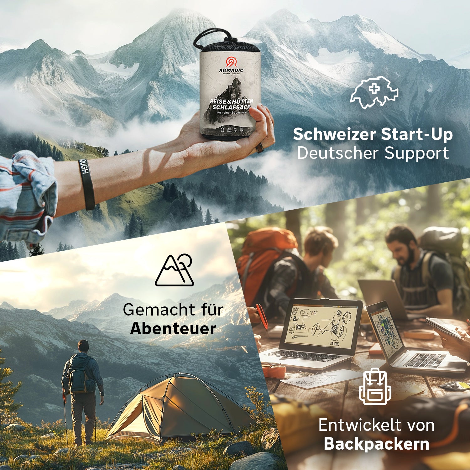 Hüttenschlafsack aus 100% Bio-Baumwolle