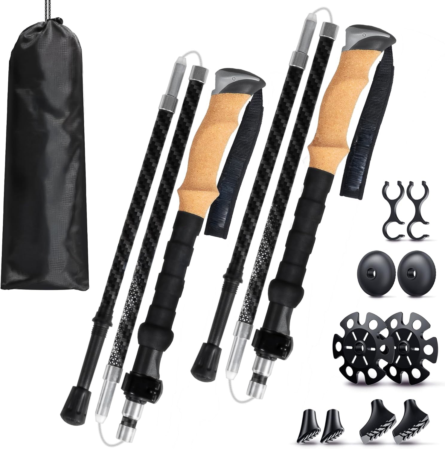 Faltbare Trekking- & Wanderstöcke aus 3K Carbon