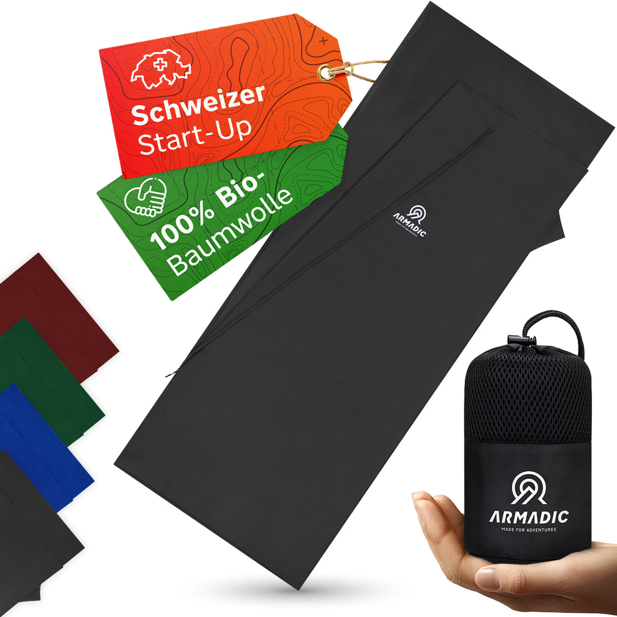 Hüttenschlafsack aus 100% Bio-Baumwolle